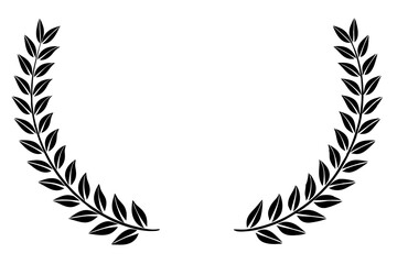 Laurel wreath line style silhouette vector illustration collection