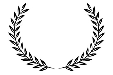 Laurel wreath line style silhouette vector illustration collection