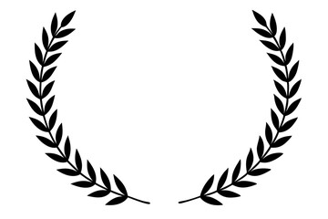 Laurel wreath line style silhouette vector illustration collection