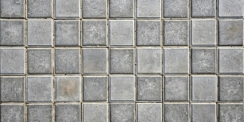 Top view of a grey square concrete tile pavement in Mallorca, Spain , sidewalk, texture, background, non-slip, hydraulic