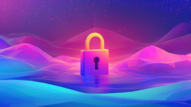 Eyecatching modern flat design showcasing a strong password in a vibrant, textured cartoon style illustration.