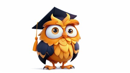 Obraz premium This adorable graduate owl design adds a touch of charm to any learning space, blending wisdom and cuteness perfectly.