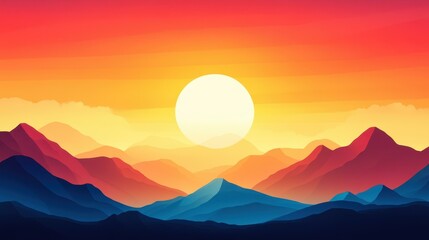 Obraz premium A stunning sunset bathes the canyon in warm hues, creating a lively cartoon scene with rich textures and bold colors.