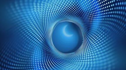 Abstract Blue Swirling Design with Crescent Moon