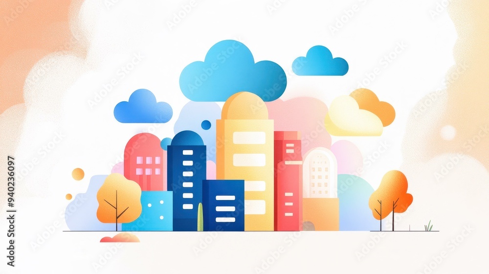 Poster explore the dynamic world of it and cloud computing with vivid, textured visuals that make tech come
