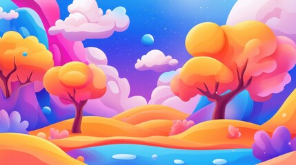 Discover a vivid and whimsical flat illustration, bursting with colors that create a magical visual experience.