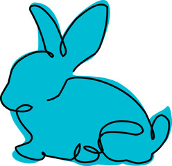 Artistic Outline Rabbit Element