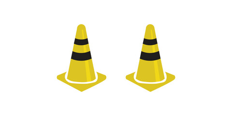 Traffic cone icon. Yellow traffic cone vector design. vector