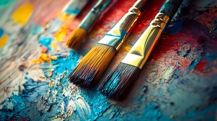 Obraz premium Vibrant Expression Through Colorful Brushstrokes on Canvas