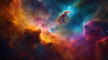 Fototapeta premium Colorful Nebula Space Background with Stars