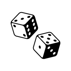 Two dice cubes icon isolated on white background