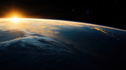 Fototapeta premium The earth view from space view sunrise view earth planet space planet sunrise planet earth.