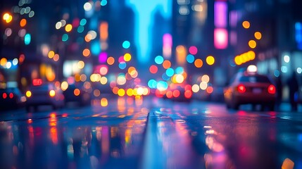 blured photo night city street