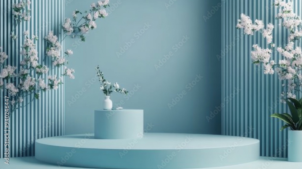 Aufkleber 3d product display backdrop featuring a showcase podium