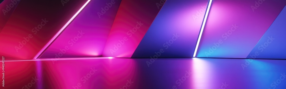 Poster 3D rendering of an abstract geometric background in purple and blue Suitable for advertising technology banners cosmetics fashion business sports and sci fi concepts