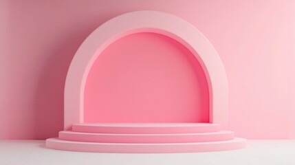 3D Podium Product with Pink Backdrop