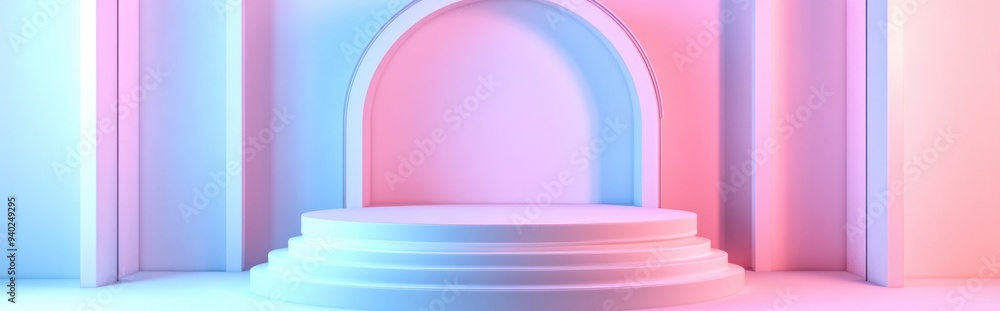 Aufkleber 3d rendering of a minimalist display podium ideal for product presentation and mock ups pedestal sta