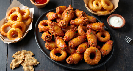 Naklejka premium salted pretzels on a plate