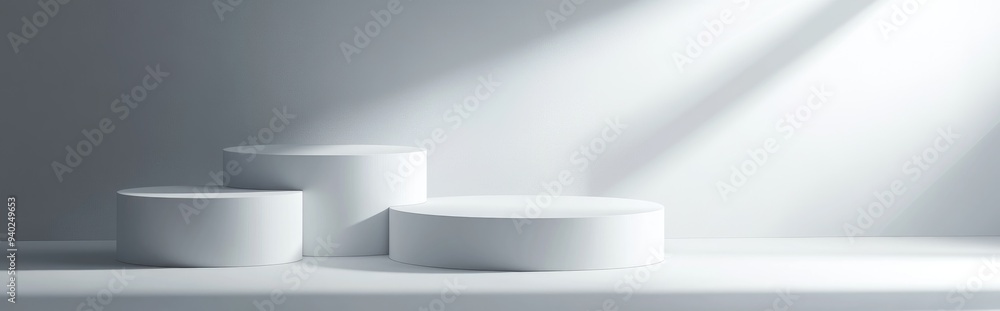 Poster 3d rendering of a mock up design podium for showcasing cosmetic products or business artwork abstrac
