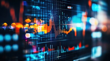 Obraz premium It shows an image of investment in the stock market with detailed analysis of data and stock growth graphs.