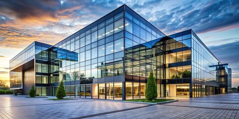 Obraz premium Modern tech hub with sleek glass facades , technology, innovation, cityscape, architecture, urban, building, design