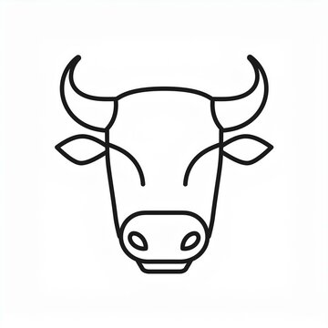 recommend clip art: bull black icon isolated on white