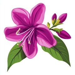 vector graphic of a purple fuchsia flower