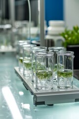 A medical research team conducts experiments on new medical devices, evaluating their performance with specialized equipment, Generative AI