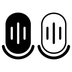 Record Microphone vector icon. The symbol microphone for web site. Illustration retro microphone for mobile apps. Pictogram Microphone. Minimalist icon. Sound concept icon