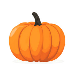 Orange Pumpkin Illustration for Fall Harvest, Thanksgiving, Halloween Designs