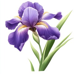 vector graphic of a purple iris flower