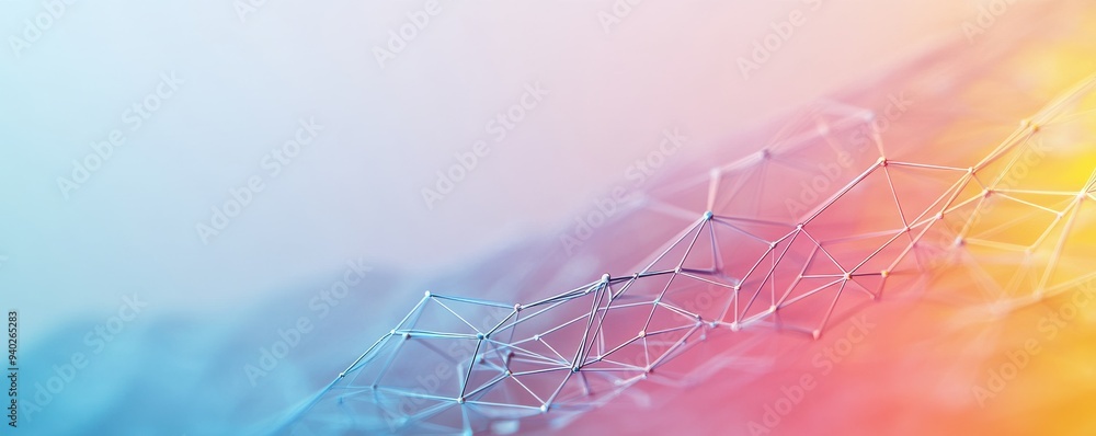 Poster abstract background featuring colorful gradient and interconnected shapes, ideal for technology and 