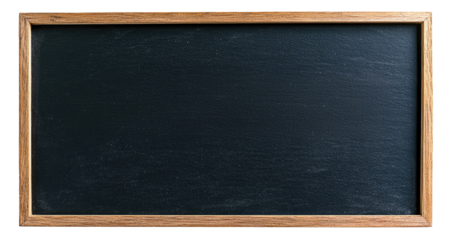 Big blank horizontal blackboard isolated on transparent background