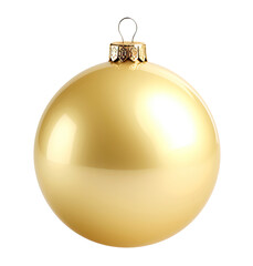 Yellow Christmas ball isolated on transparent background
