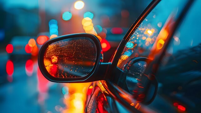 Rainy Night Drive in the City