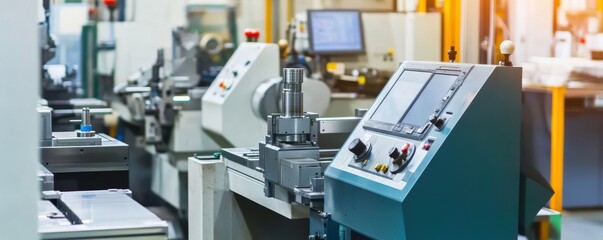 Modern machining equipment in a precision manufacturing facility, showcasing advanced technology and efficient production processes.