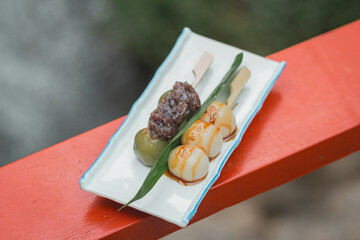 Dango with  red bean