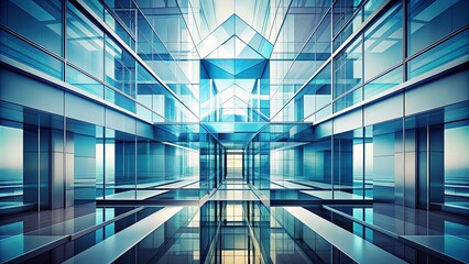 Obraz premium Abstract architectural design with geometric shapes and lines , abstract, architecture, background, modern, structure