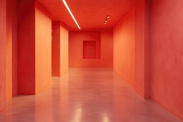 The floor and walls of the room are color as the background , ai