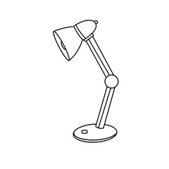 A lamp is drawn in black and white