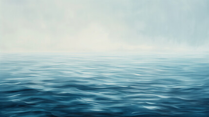 Fototapeta premium Serene Ocean Scene with Soft Blue Hues and Gentle Waves