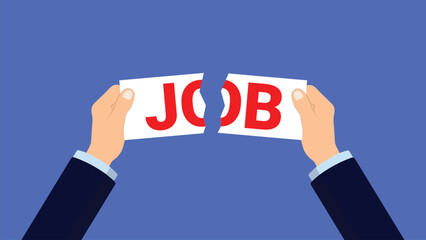 Hand tear job text paper perfect for unemployment concept