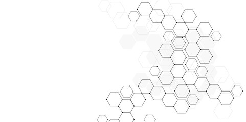Fototapeta premium Technology black hexagon diagram concept. Vector abstract technology on a white background.