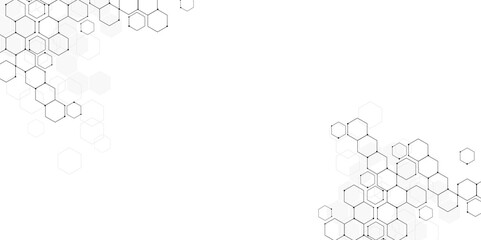 Vector white technology hexagon background., Vector illustration of hexagons pattern. Geometric abstract background with simple hexagonal elements.