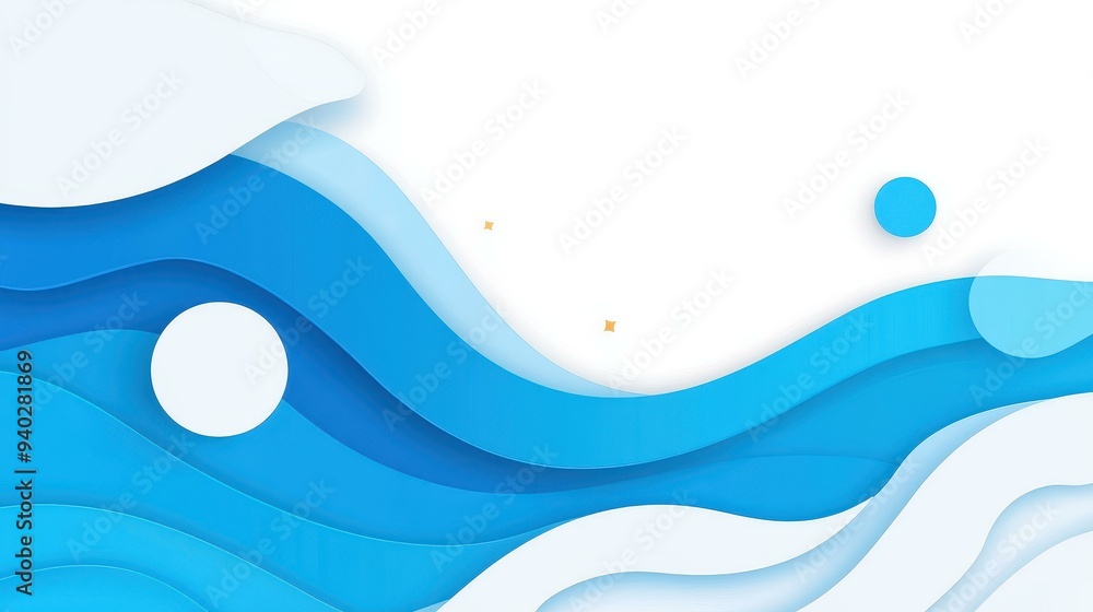 Poster a serene blue vector backdrop, blending minimalist style and abstract shapes for a modern touch in d