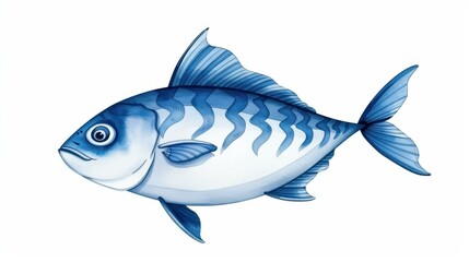 A vivid watercolor of herring, showcasing its beautiful scales and fins, perfect for seafood lovers or art enthusiasts.