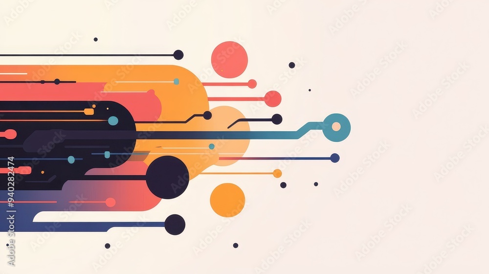 Poster explore a vibrant techinspired backdrop showcasing abstract data connection speeds in a modern carto
