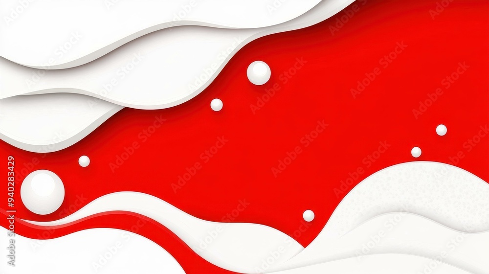 Poster a vibrant red and white abstract vector background perfect for adding custom text, featuring modern 