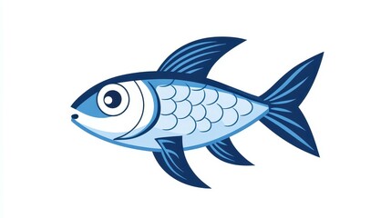 Obraz premium A sleek design of a fish swimming through calm waters, capturing simplicity with clean lines and minimalist style.