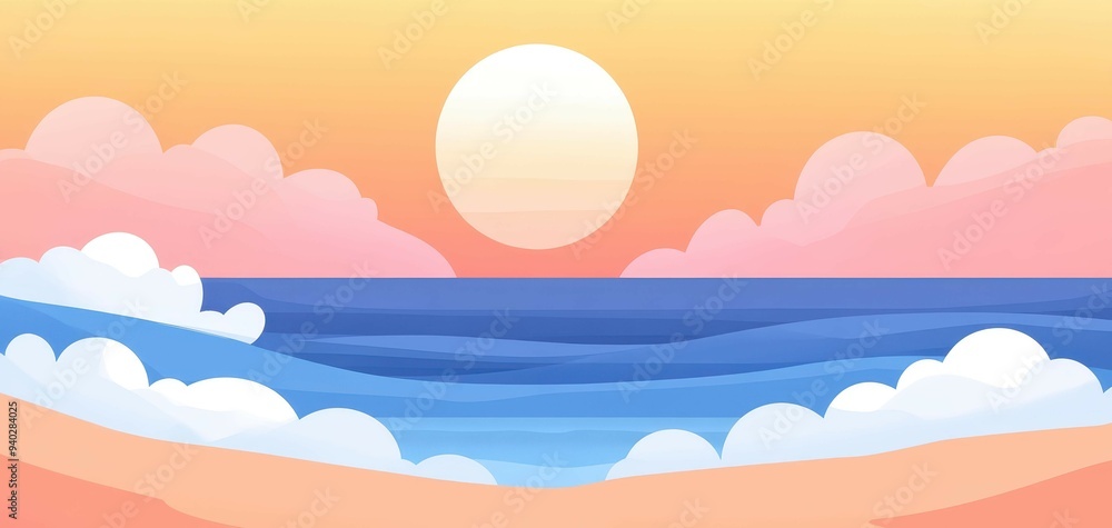 Canvas Prints Experience calm as waves crash and sunsets glow in this soothing seaside scene, perfect for relaxation and sleep.